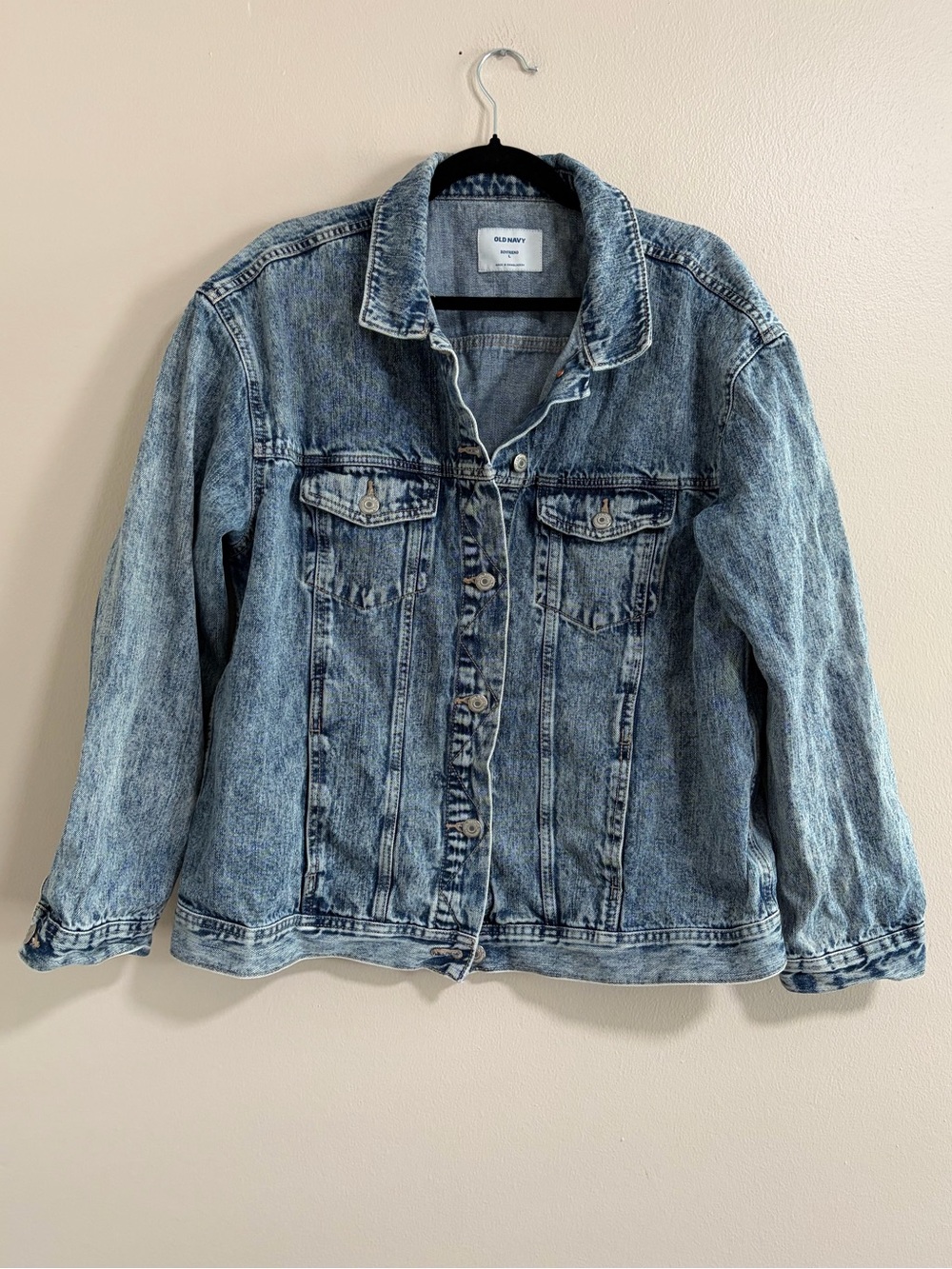 Old Navy Women's Light Wash Boyfriend Denim Jacket Size Large